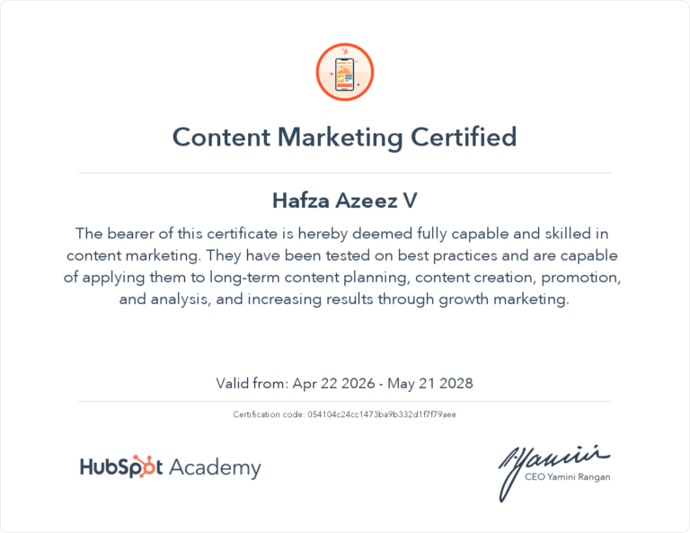 Content Marketing Certificate
