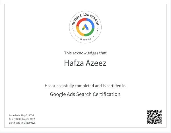 freelance digital marketing strategist in Abu Dhabi Google Ads Search Certification